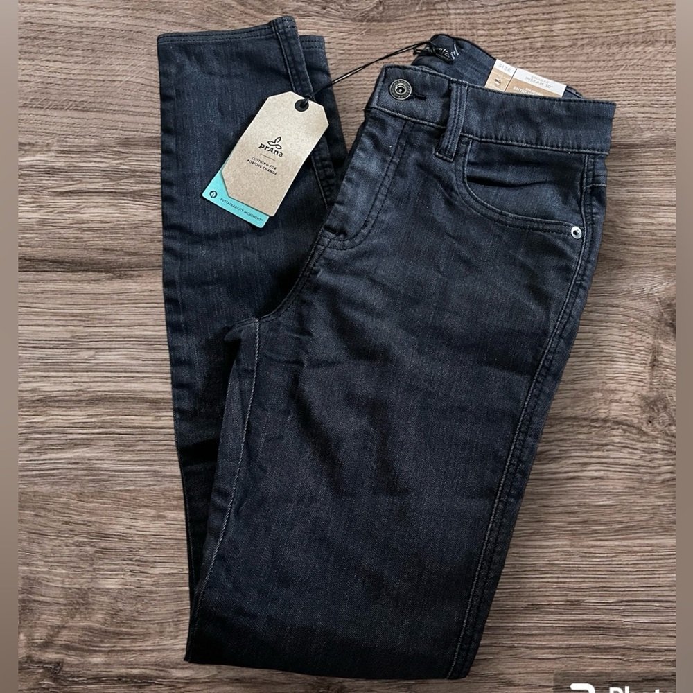 Prana Skinny Jeans Womens 2/26 Oday Mid Rise Organic Cotton Stretchy Gray EE12